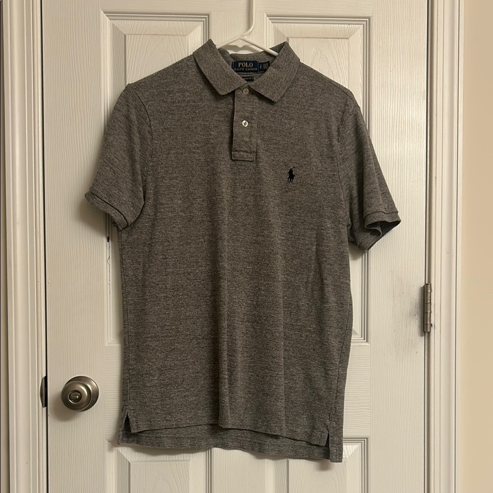 Polo by Ralph Lauren Gray Classic Cotton Polo Shirt Short Sleeve Size Small